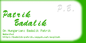 patrik badalik business card